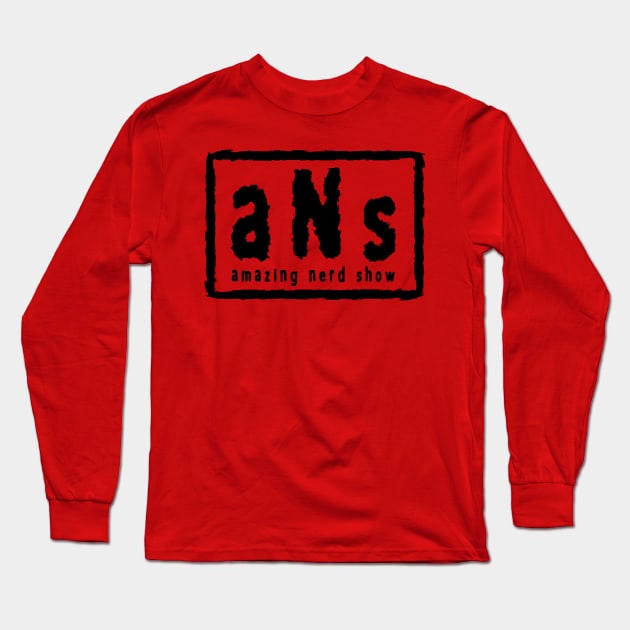 The Amazing Nerd Show ANS Black Logo T-Shirt Long Sleeve T-Shirt by The Amazing Nerd Show 